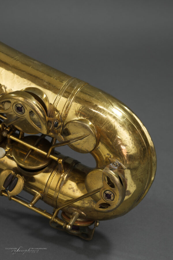 **Vorrätig** 1937er SELMER Balanced Action Tenorsaxophon, #23569, vergoldeter S-Bogen