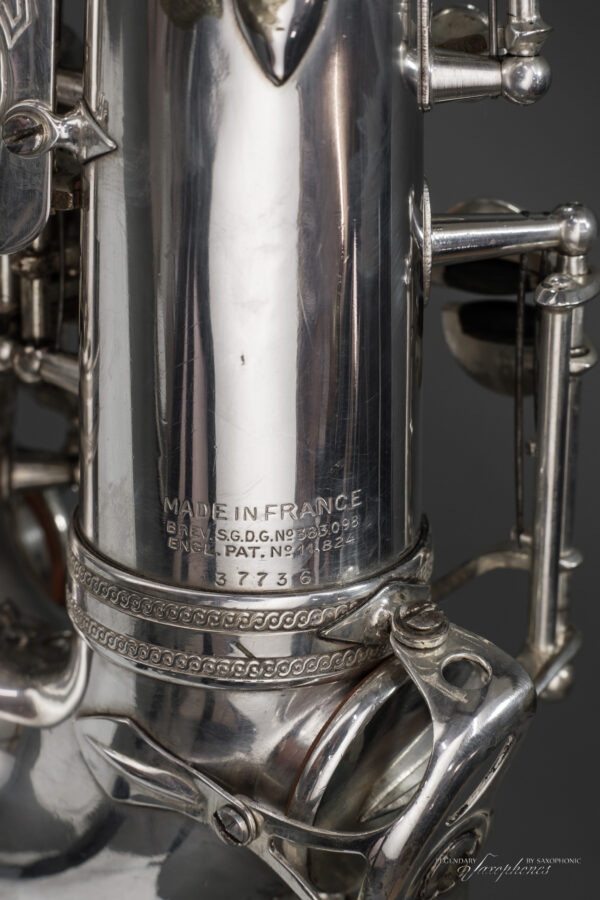 37XXX Versilbertes SELMER Super (Balanced) Action Altsaxophon von 1949, Gravur, 37736