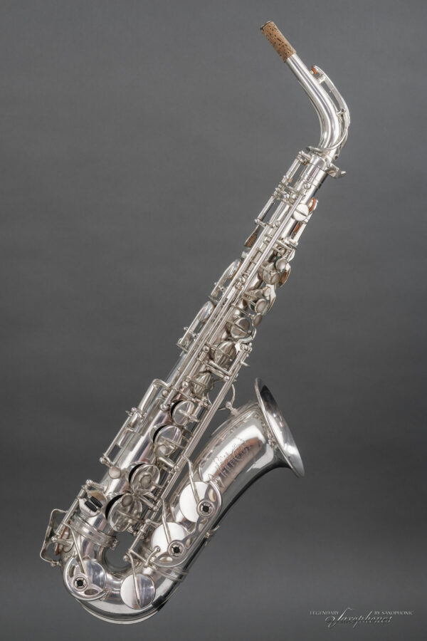 37XXX Versilbertes SELMER Super (Balanced) Action Altsaxophon von 1949, Gravur, 37736