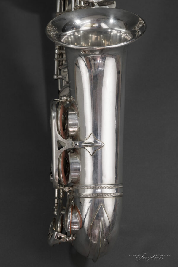 37XXX Versilbertes SELMER Super (Balanced) Action Altsaxophon von 1949, Gravur, 37736
