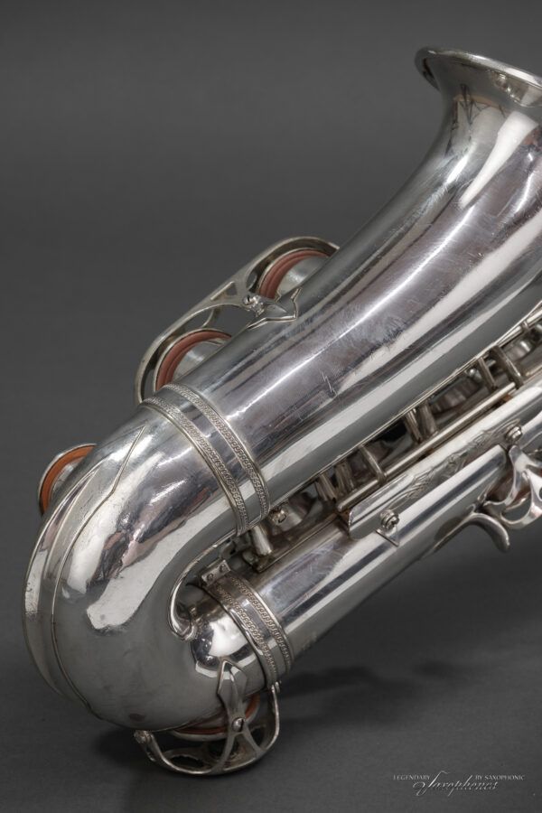 37XXX Versilbertes SELMER Super (Balanced) Action Altsaxophon von 1949, Gravur, 37736