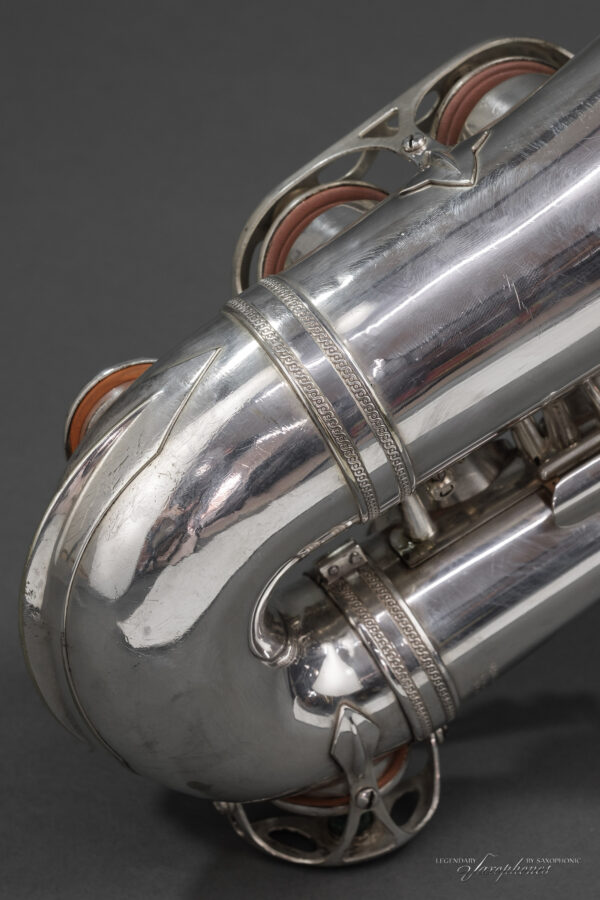 37XXX Versilbertes SELMER Super (Balanced) Action Altsaxophon von 1949, Gravur, 37736