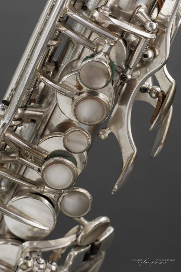 37XXX Versilbertes SELMER Super (Balanced) Action Altsaxophon von 1949, Gravur, 37736