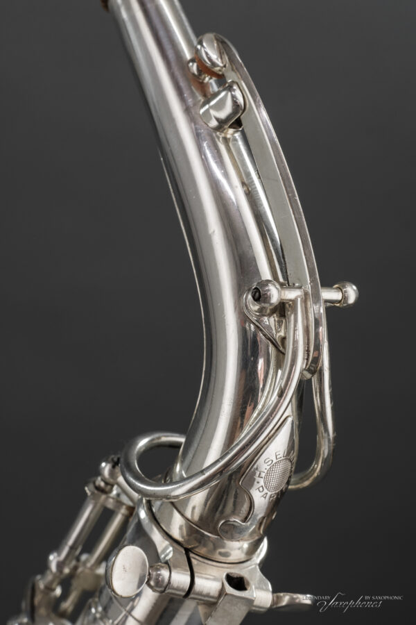 37XXX Versilbertes SELMER Super (Balanced) Action Altsaxophon von 1949, Gravur, 37736